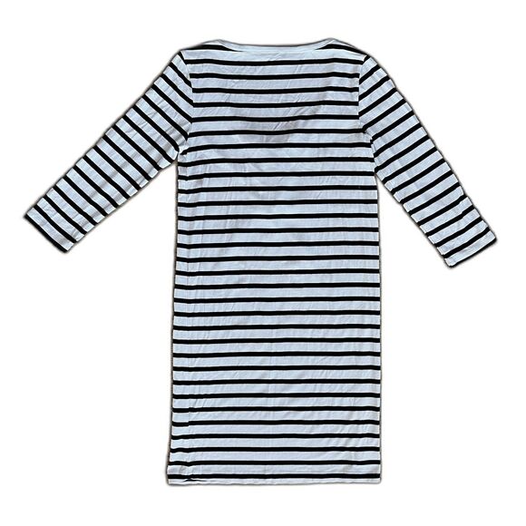 HATCH Maternity Black White Stripe Long Sleeve Rayon Midi Dress  Women's Size 1 - Picture 7 of 10